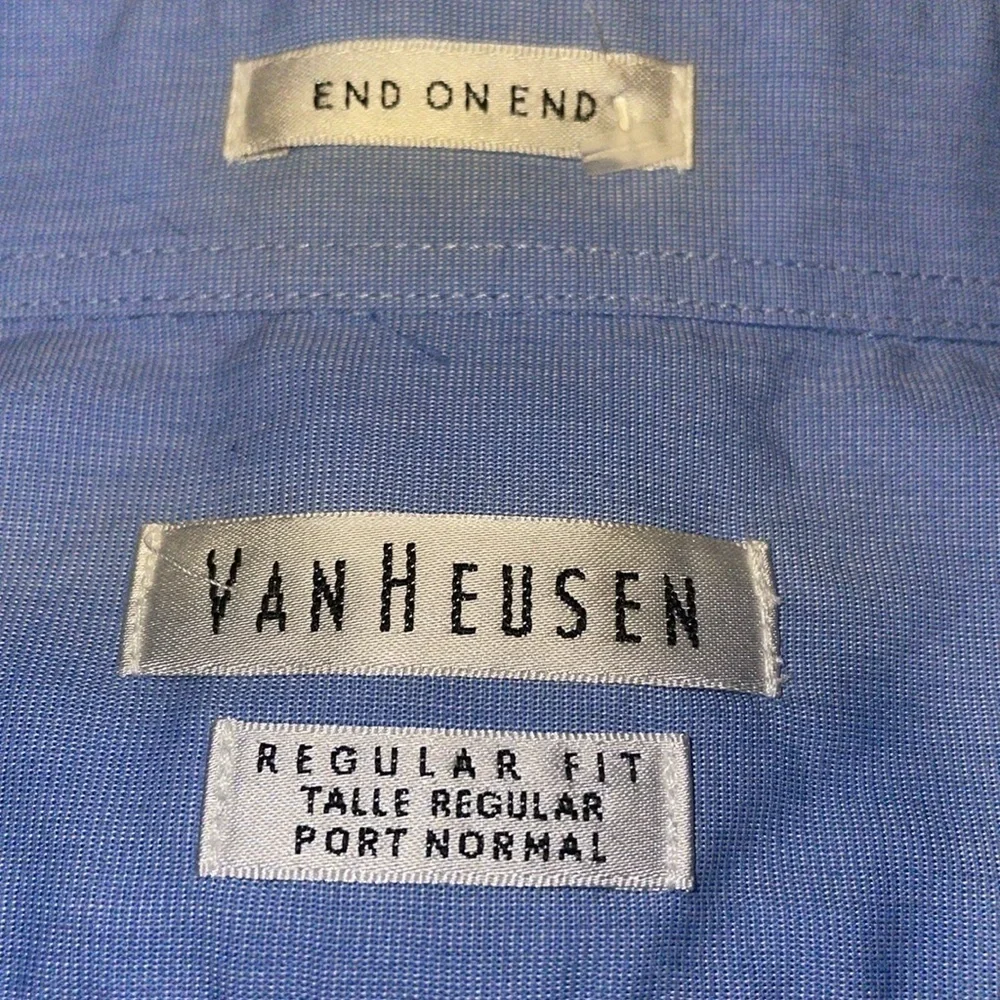 Van Heusen Short Sleeve Button down Shirt. Size 18-18.5. End On End. - Picture 2 of 7